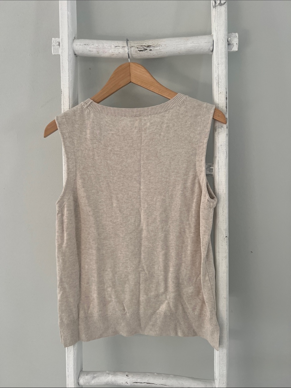 Pact organic cotton Crewneck Knit shell Top in Light Taupe medium - Picture 6 of 7